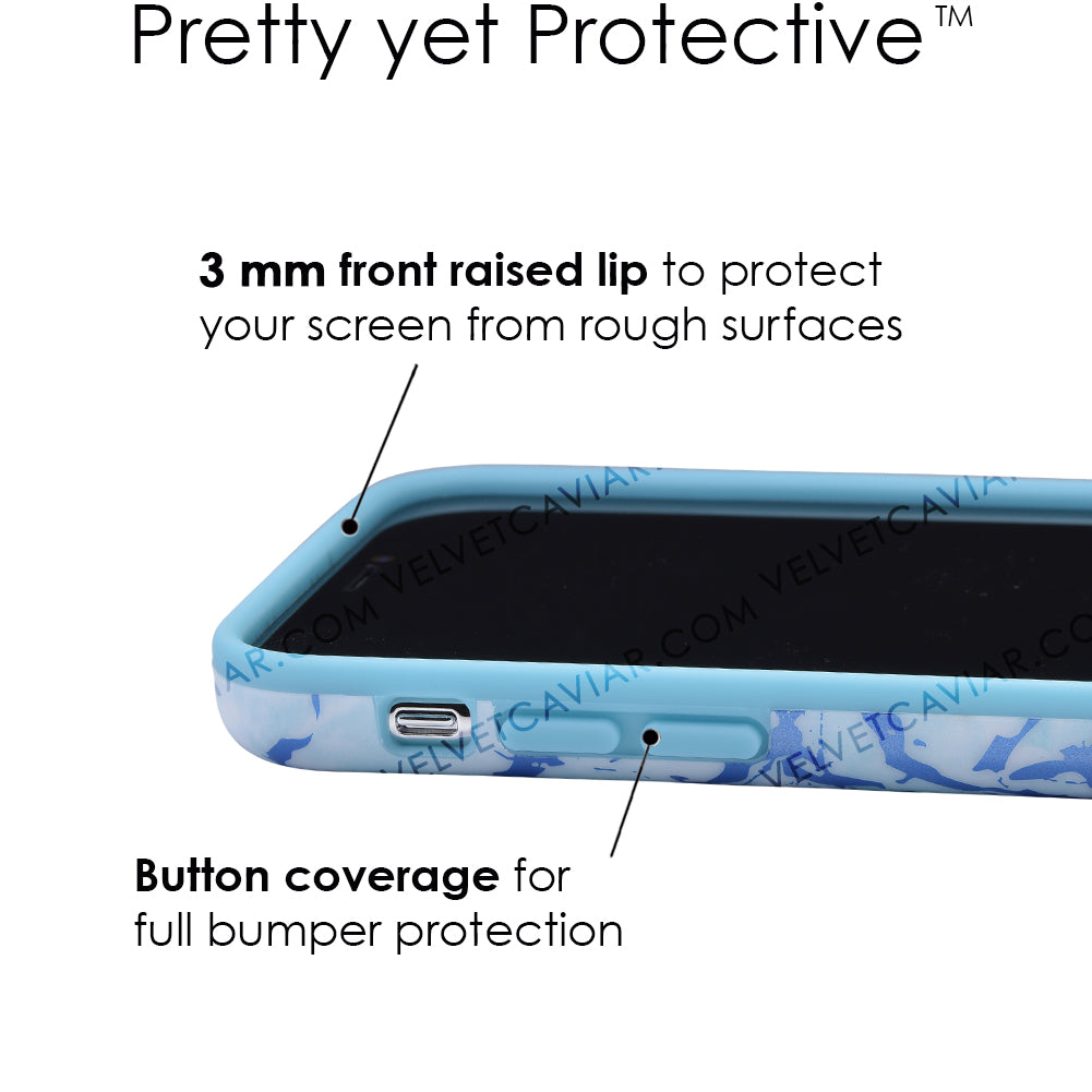 Ocean Blue Chrome Marble iPhone Case