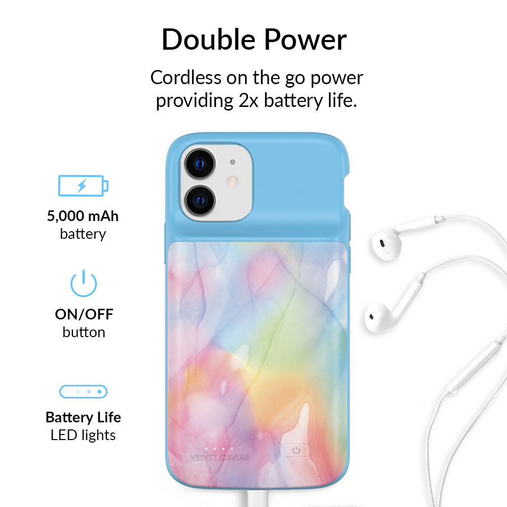 Pastel Tie Dye iPhone Charging Case