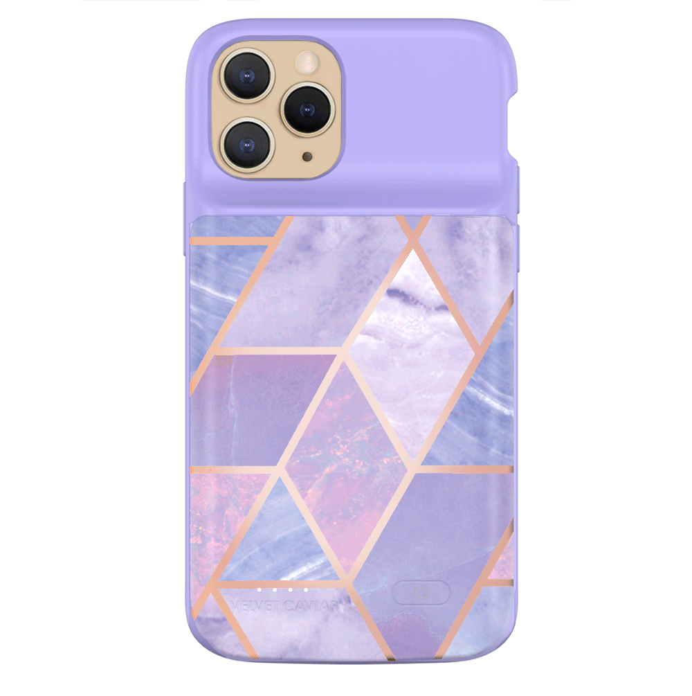 Purple Geometric iPhone Charging Case