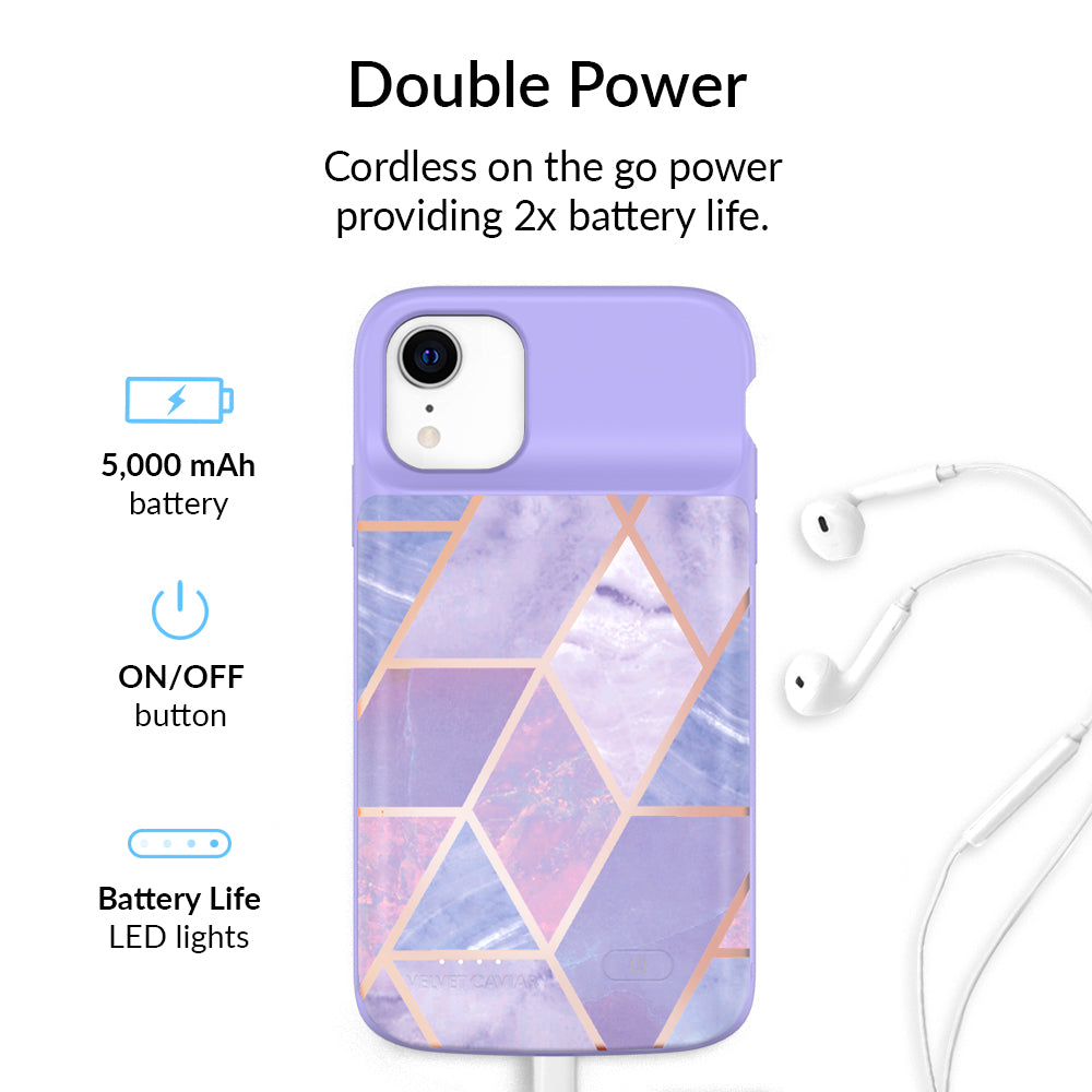 Purple Geometric iPhone Charging Case