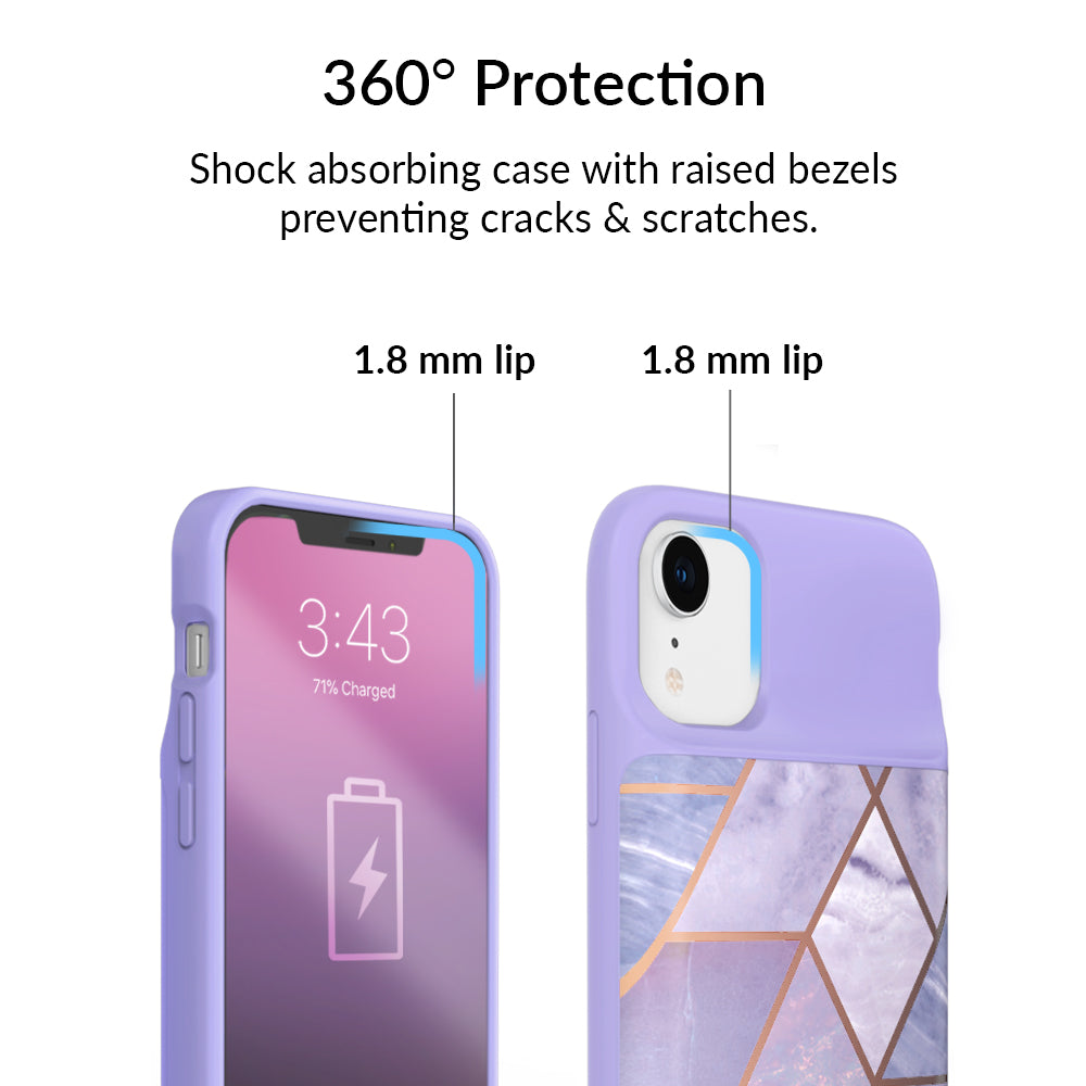 Purple Geometric iPhone Charging Case