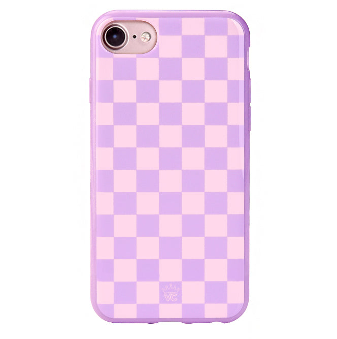 Checkered Lavender Nude iPhone Case