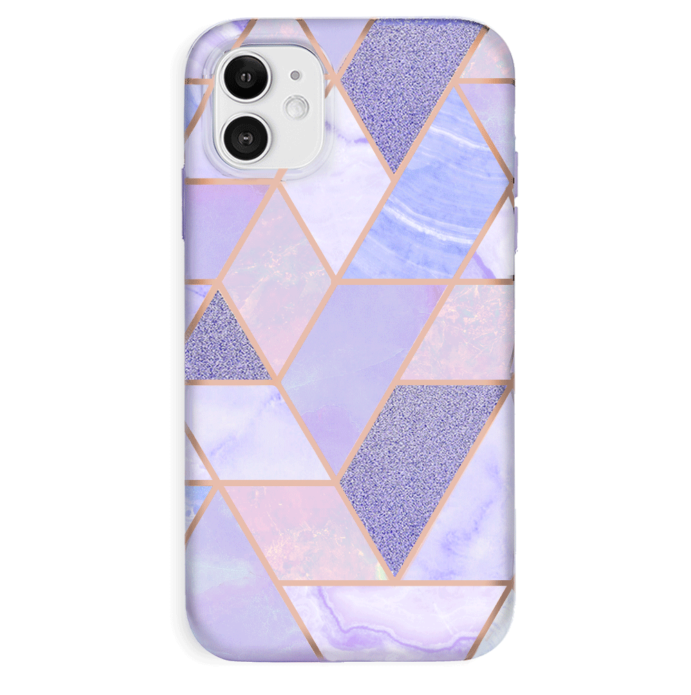 Purple Geometric Marble iPhone Case