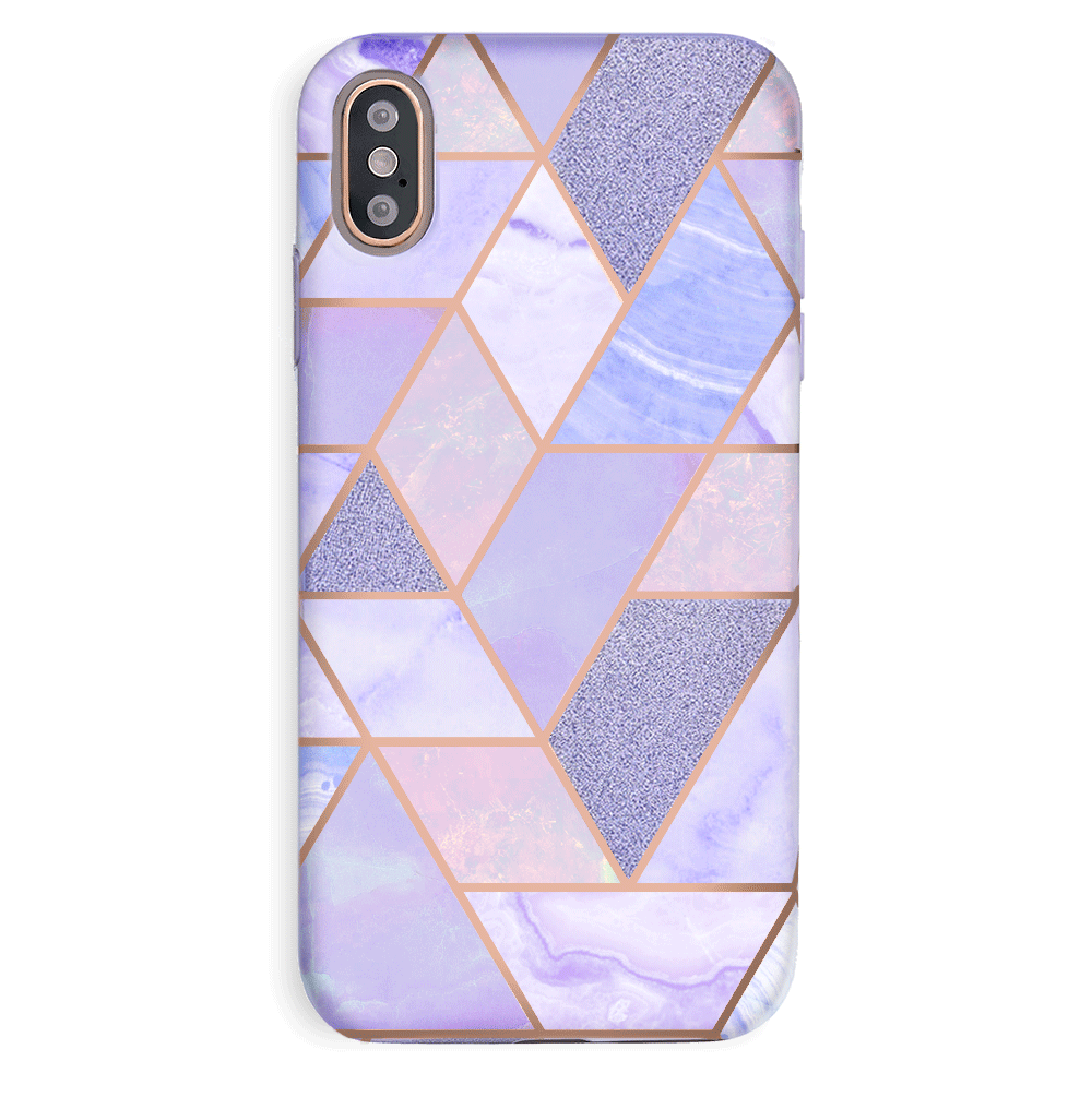 Purple Geometric Marble iPhone Case