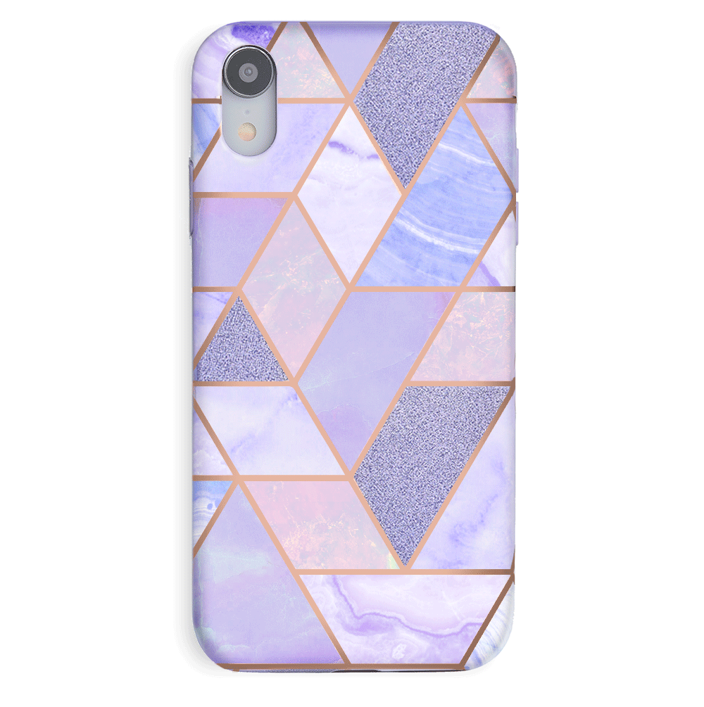 Purple Geometric Marble iPhone Case
