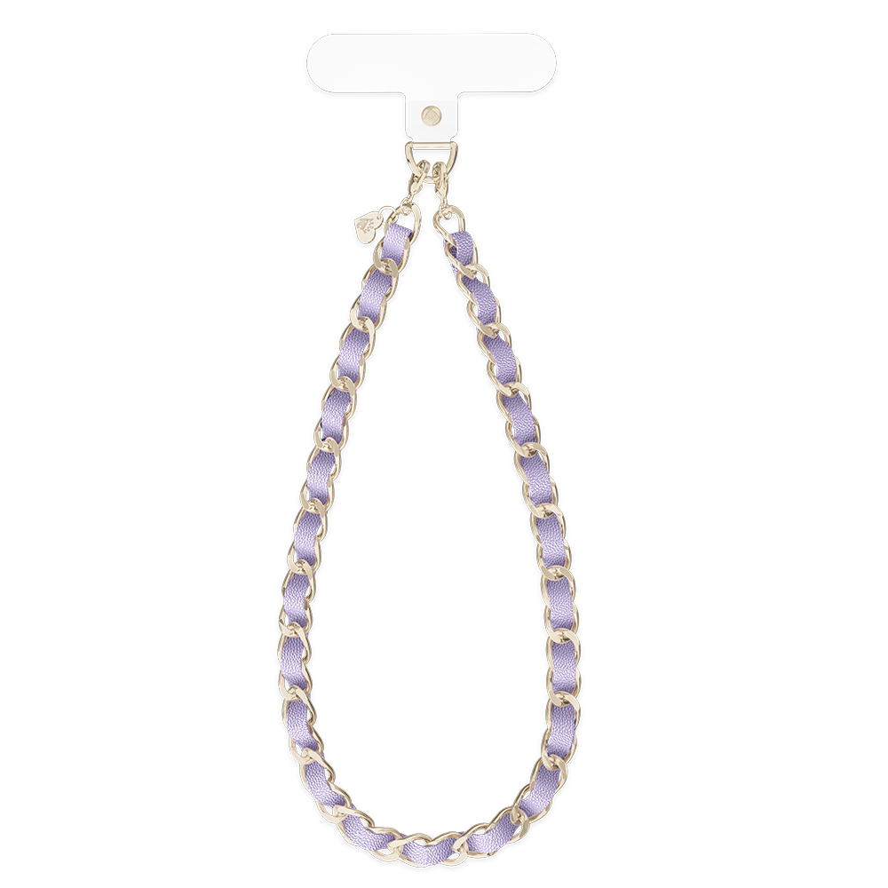 Lilac Leather Chain Phone Charm