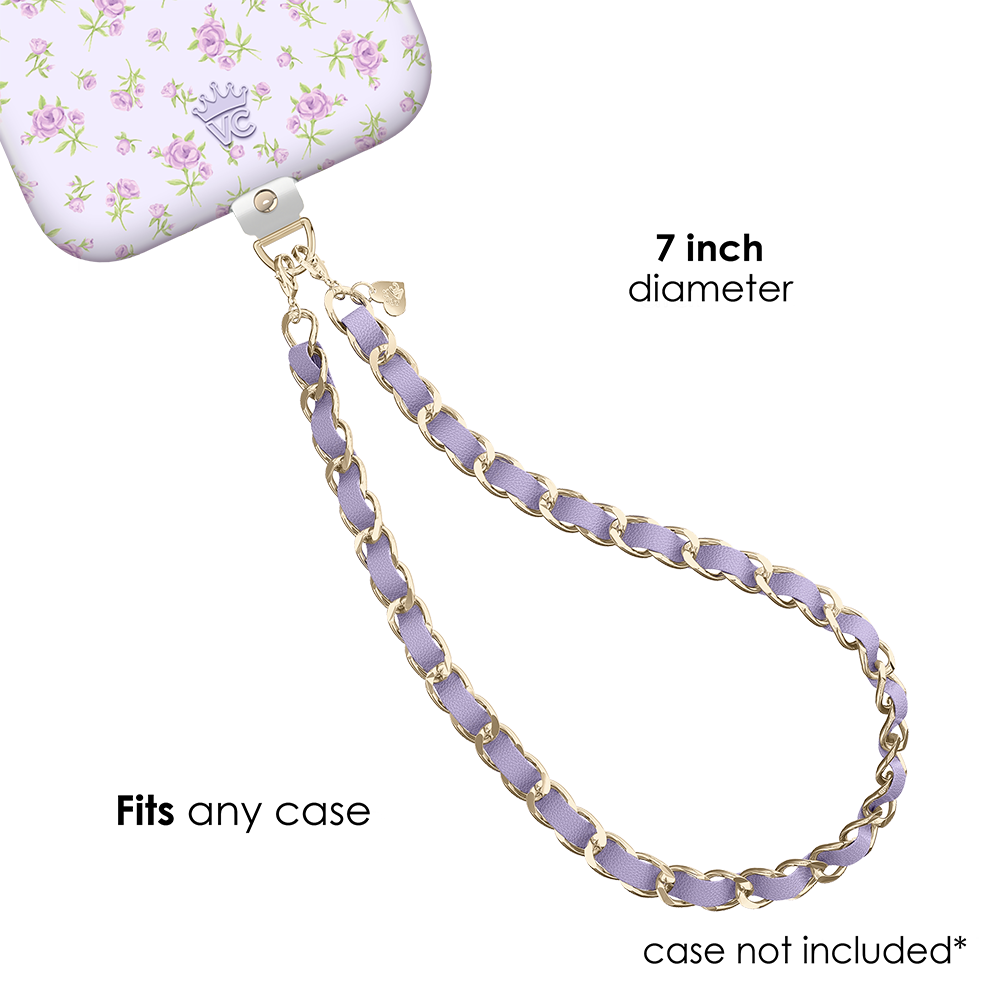 Lilac Leather Chain Phone Charm