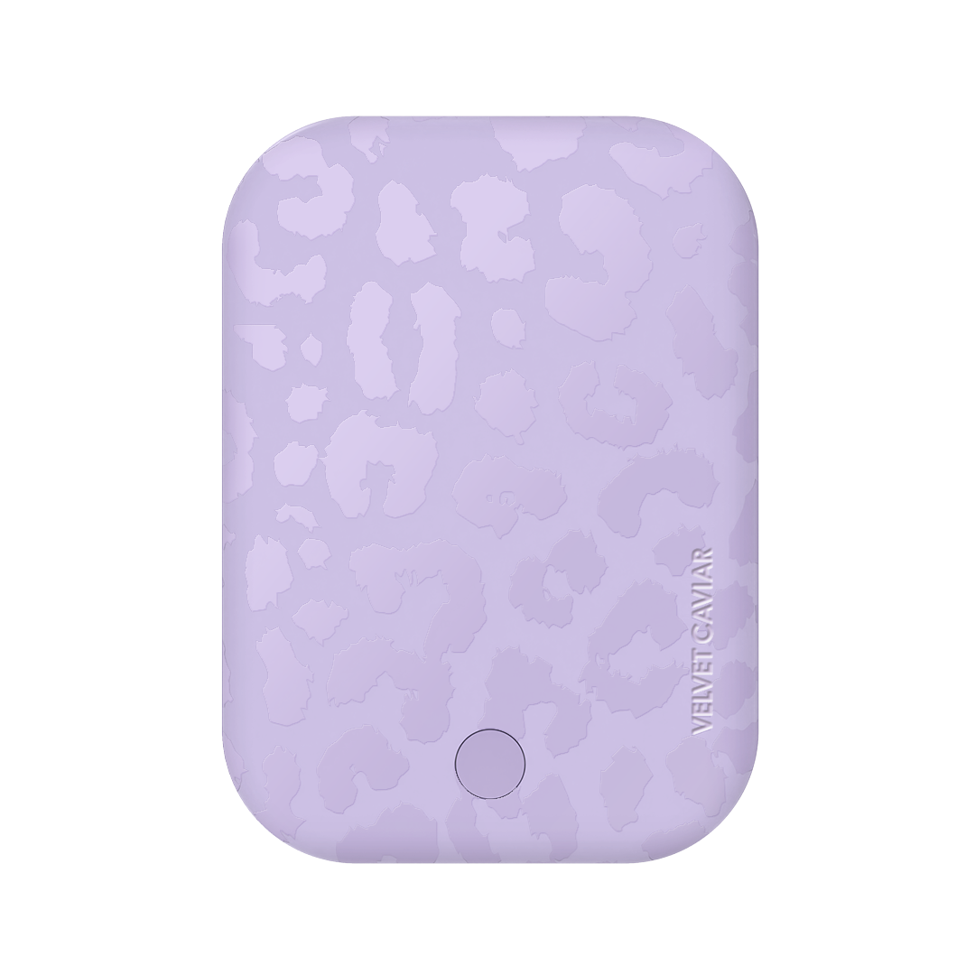 Lilac Leopard Portable MagSafe Charger Power Pack