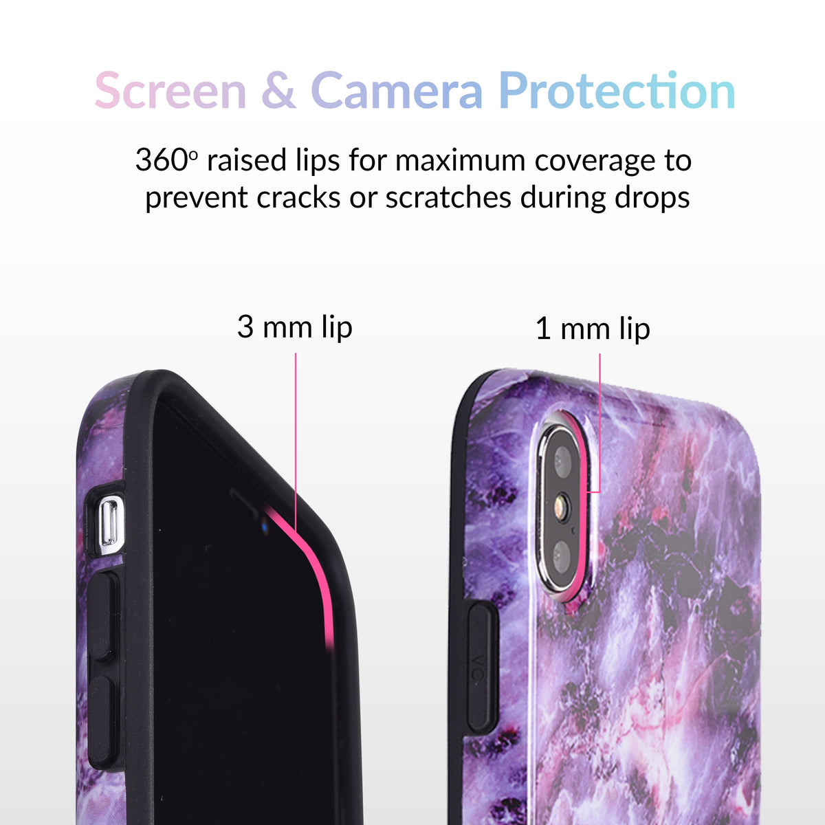 Purple Stone Marble iPhone Case