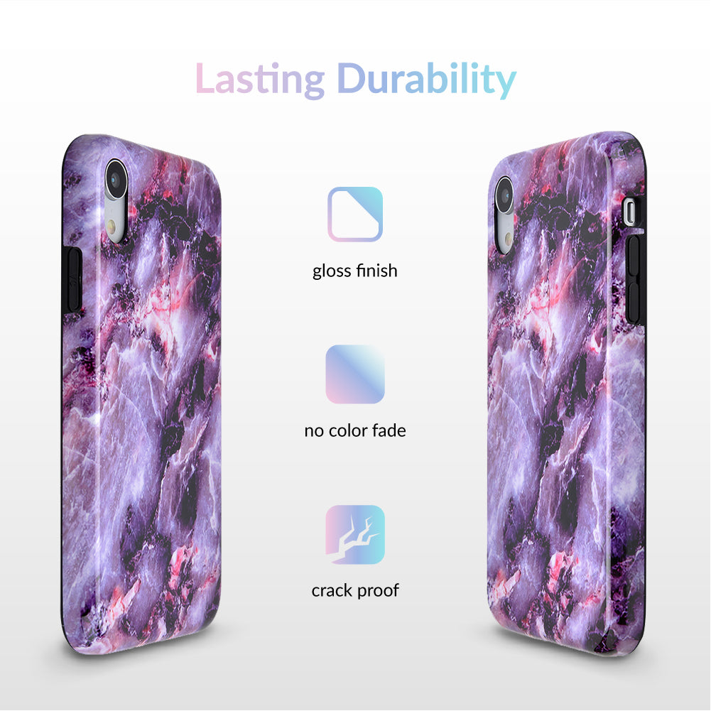 Purple Stone Marble iPhone Case