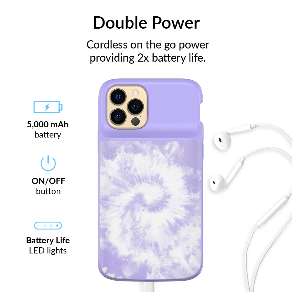 Purple Tie Dye iPhone Charging Case