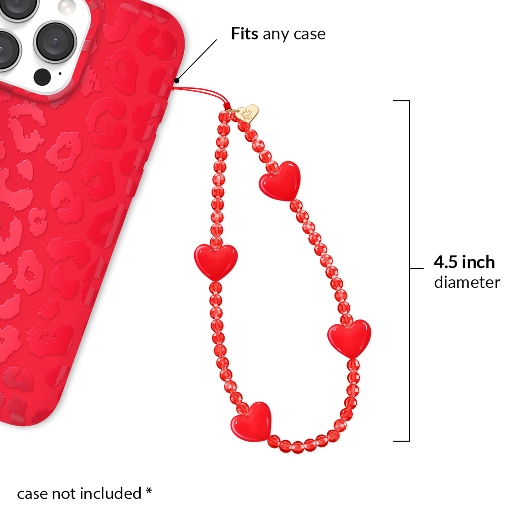 Red Heart Phone Charm
