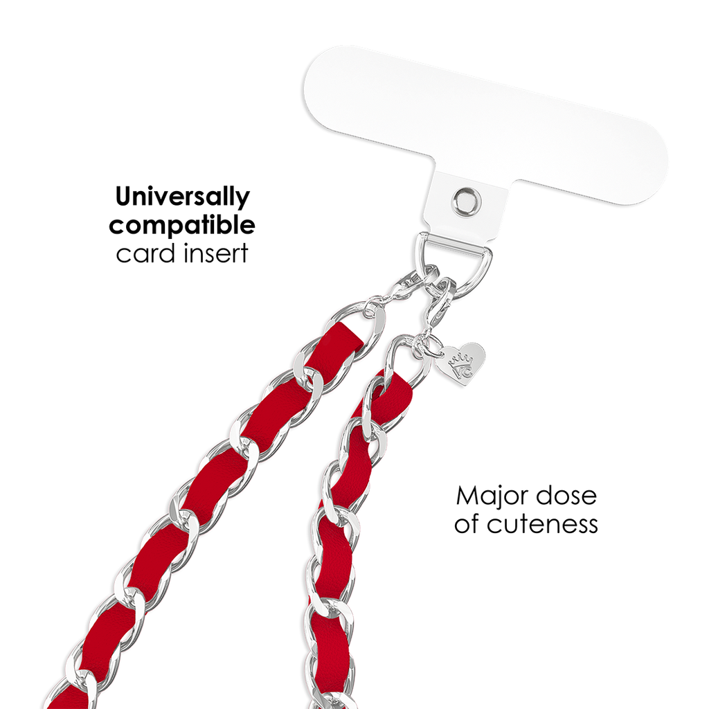 Red Leather Chain Phone Charm