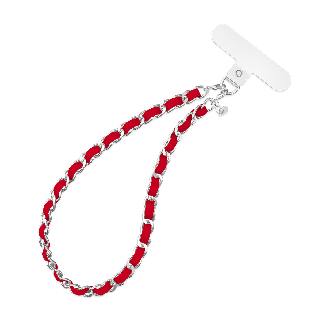 Red Leather Chain Phone Charm