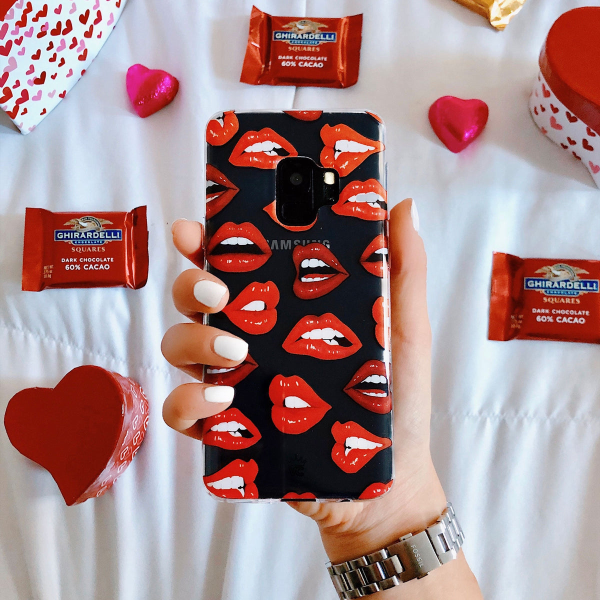 Red Lips Samsung Galaxy Clear Case