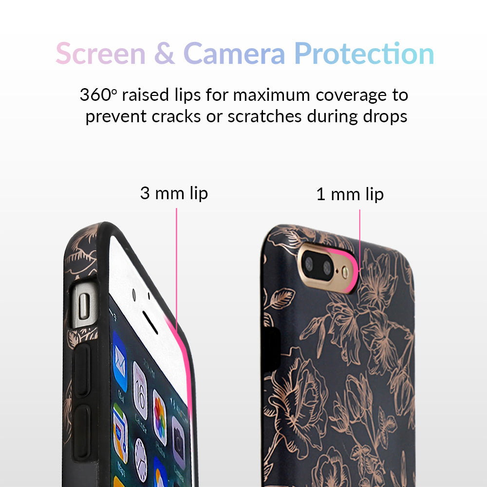 Floral Rose Gold Chrome iPhone Case