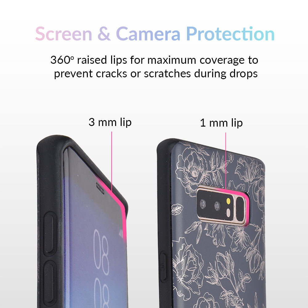 Floral Rose Gold Chrome Samsung Galaxy Case