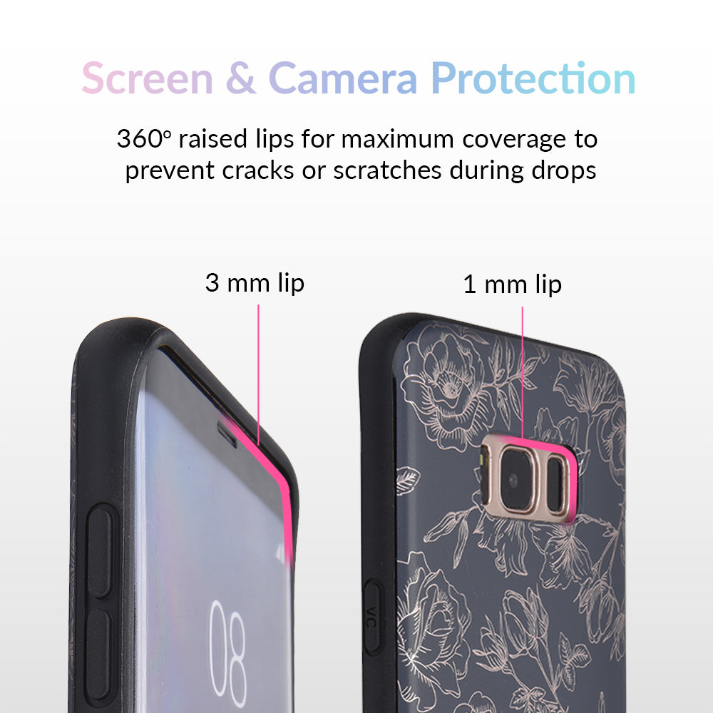 Floral Rose Gold Chrome Samsung Galaxy Case