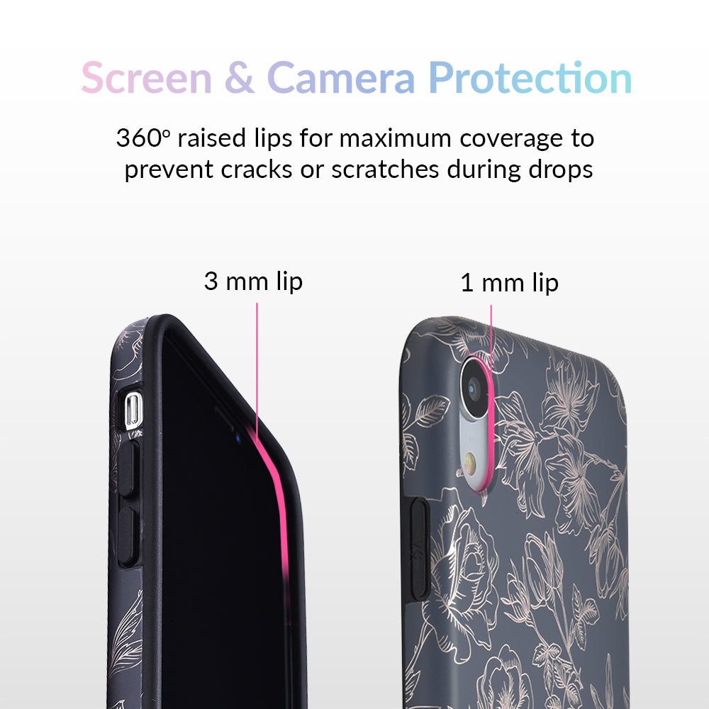 Floral Rose Gold Chrome iPhone Case