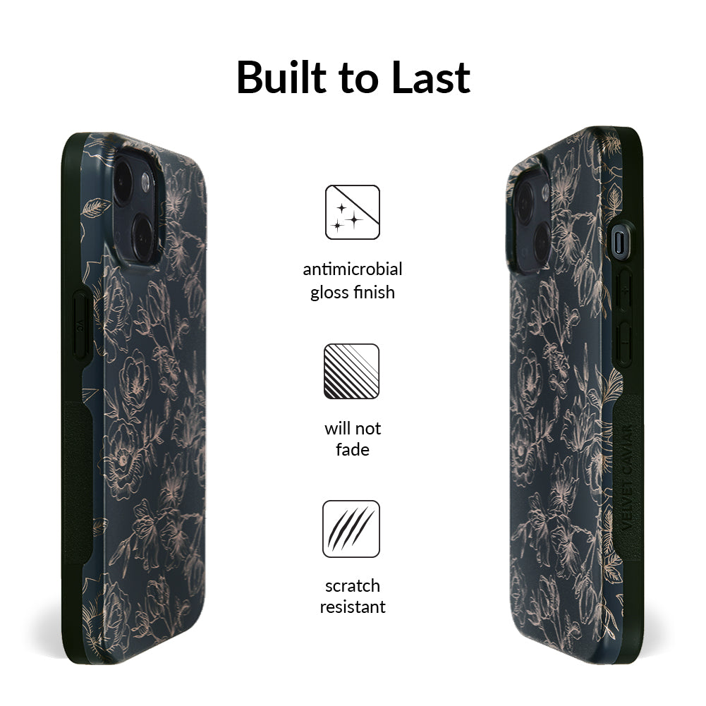 Floral Rose Gold Chrome iPhone Case