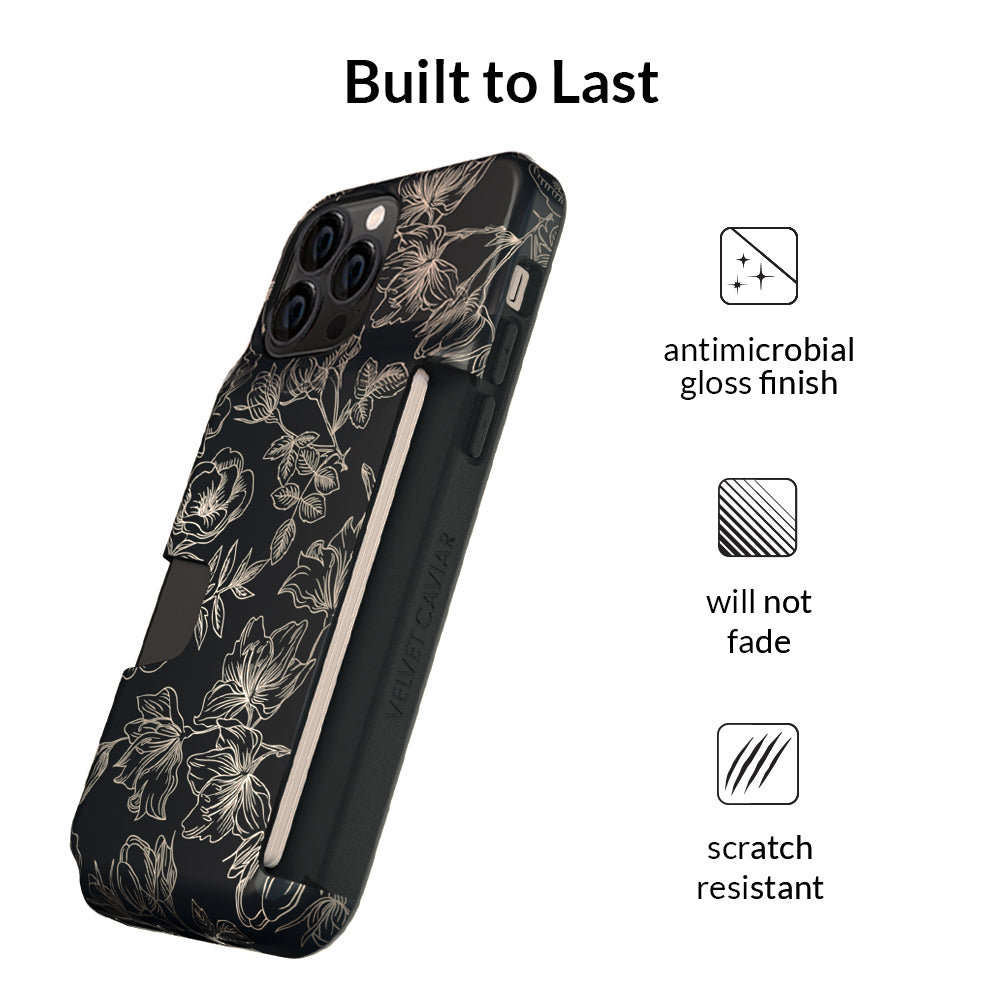 Floral Rose Gold iPhone Wallet Case