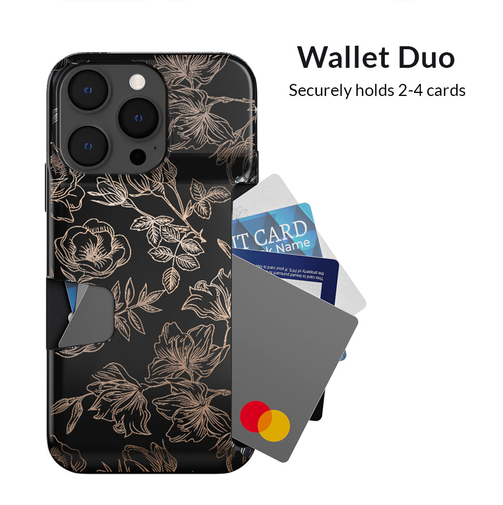 Floral Rose Gold iPhone Wallet Case