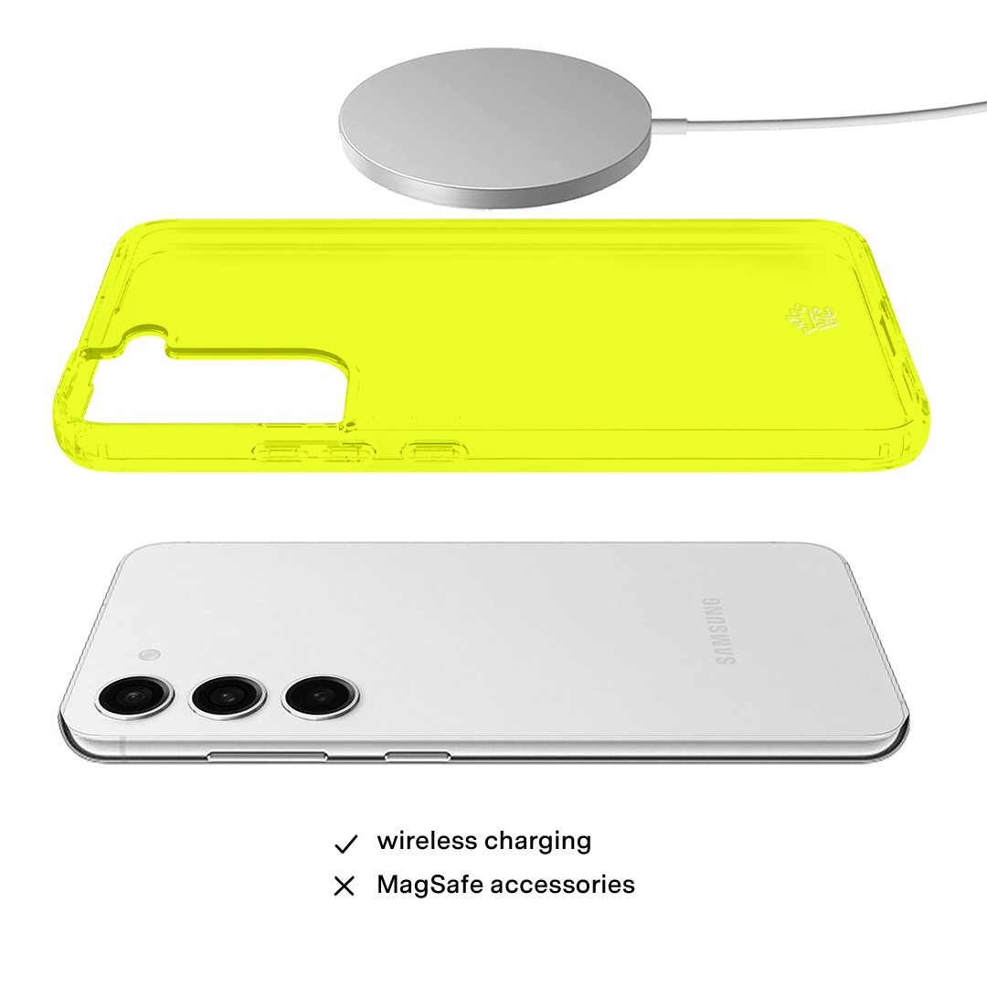 Neon Yellow Clear Samsung Case