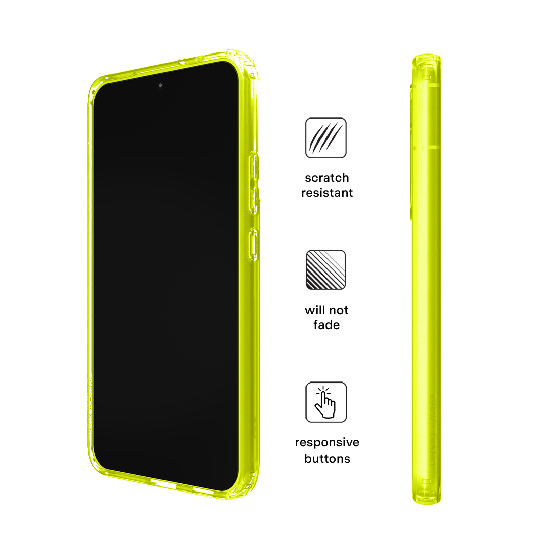 Neon Yellow Clear Samsung Case