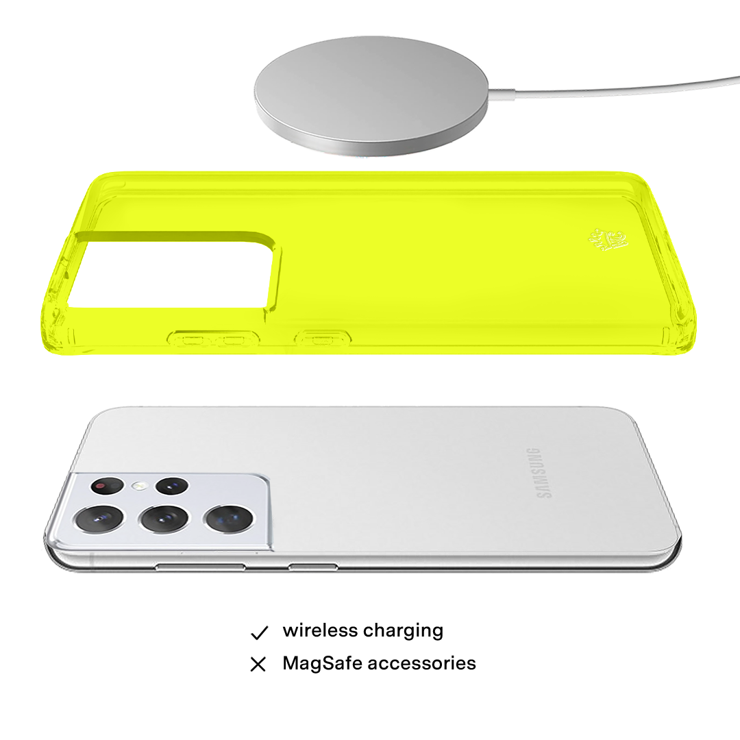 Neon Yellow Clear Samsung Case