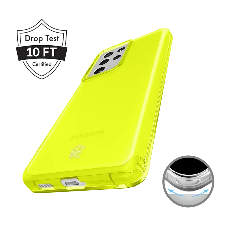Neon Yellow Clear Samsung Case