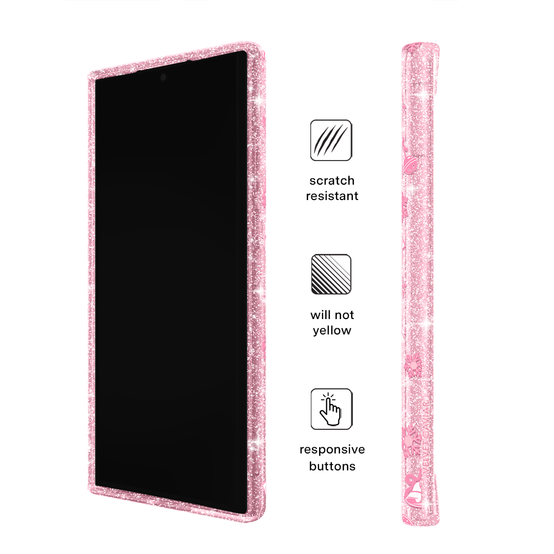 Pink Christmas Glitter Samsung Case