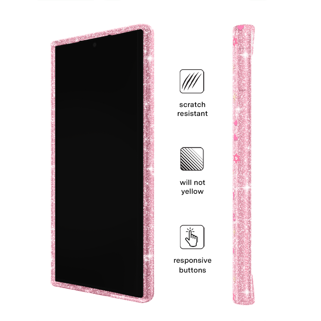 Pink Hanukkah Glitter Samsung Case