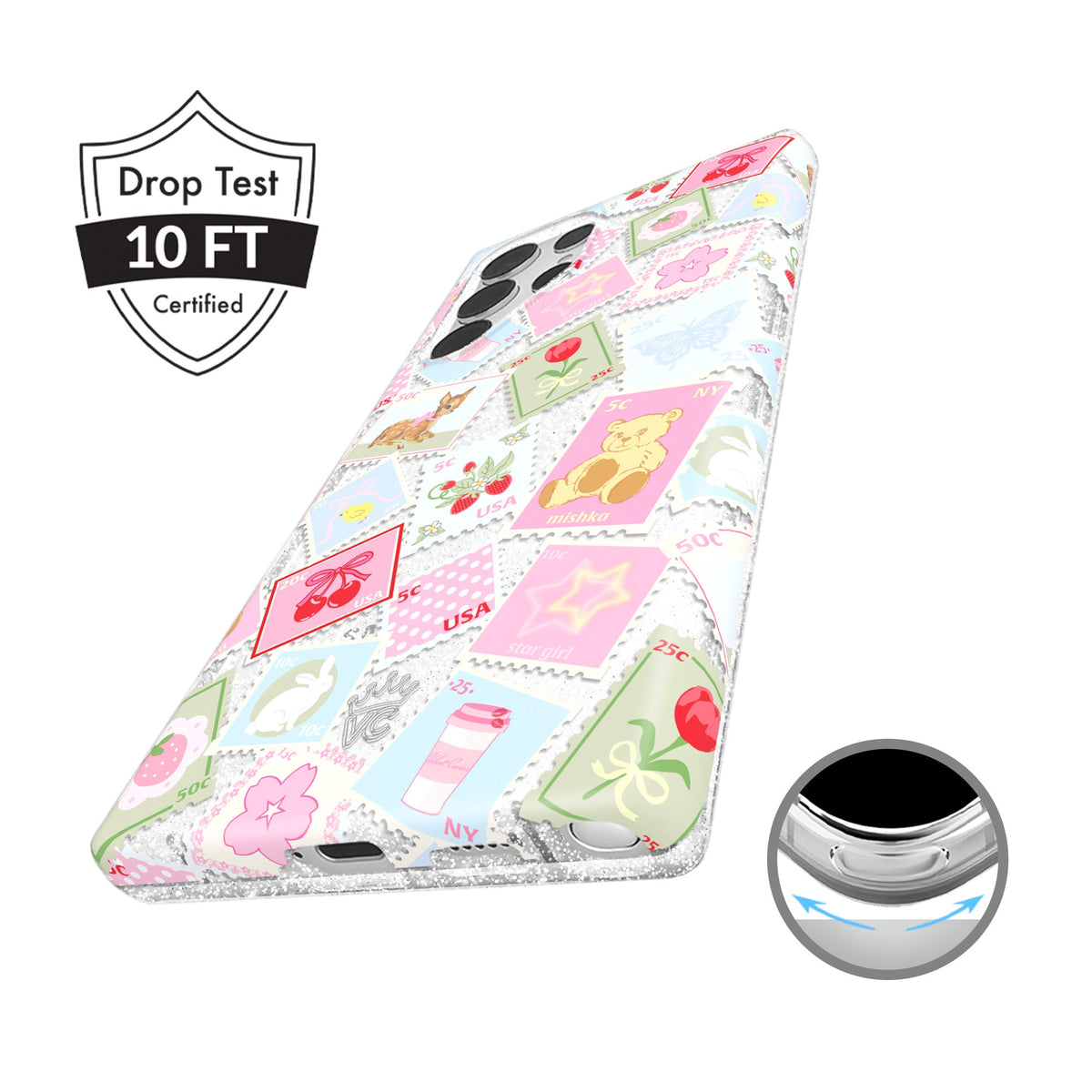Spring Whimsy Stamps Glitter Samsung Case