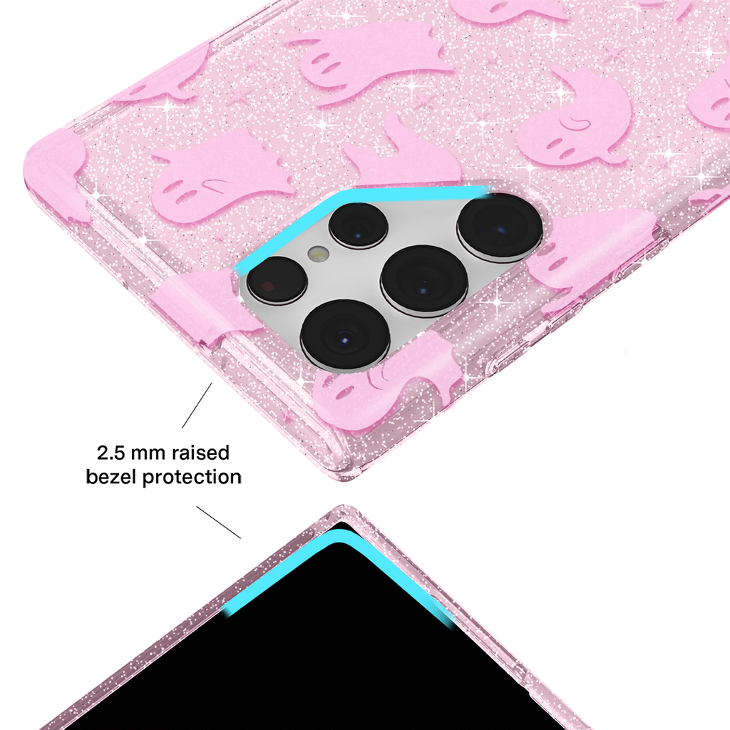 Ghosted Pink Glitter Samsung Case