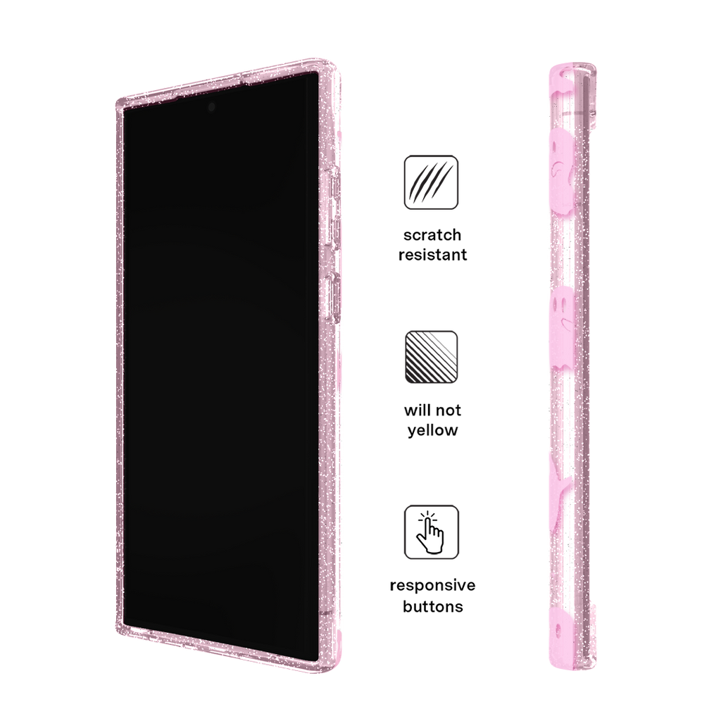Ghosted Pink Glitter Samsung Case