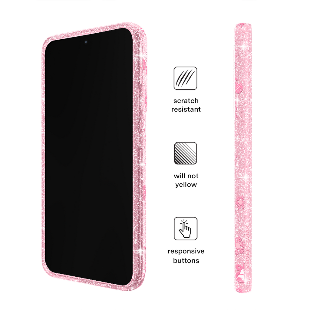 Pink Christmas Glitter Samsung Case