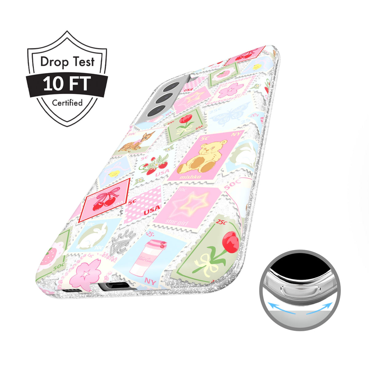 Spring Whimsy Stamps Glitter Samsung Case