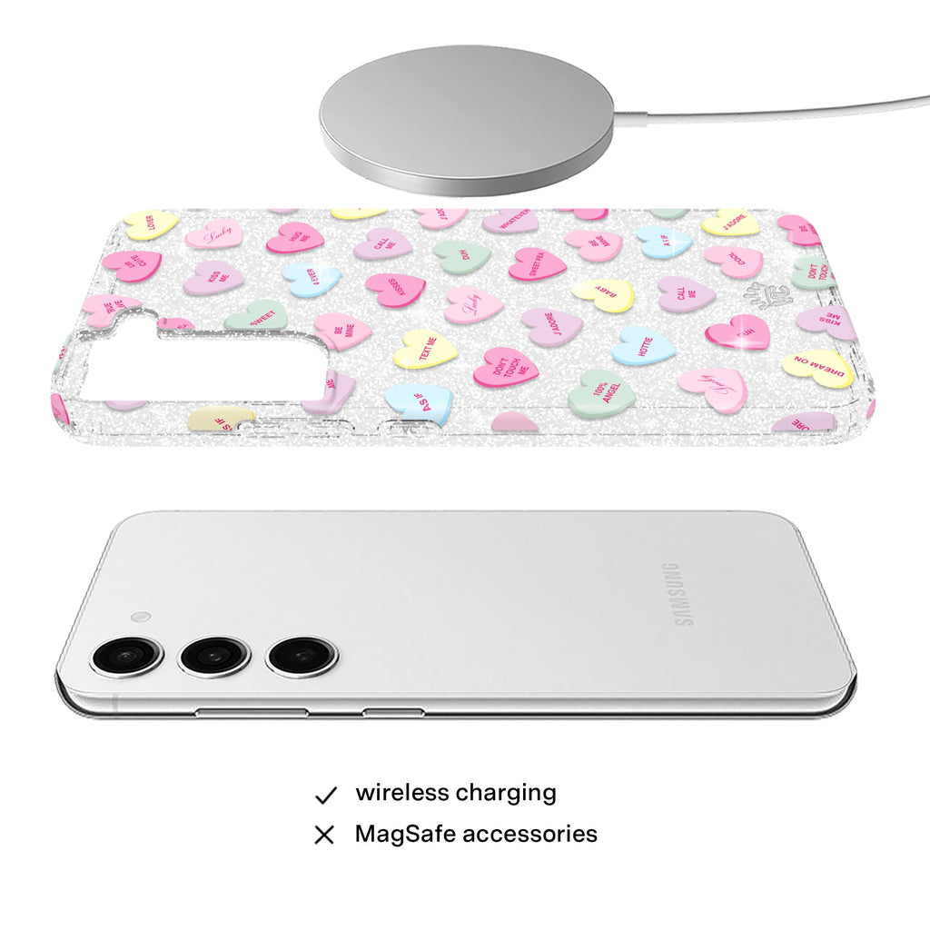 Sweet Hearts Glitter Samsung Case