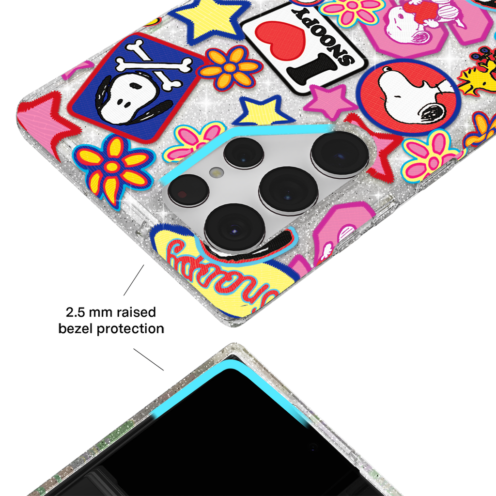 Snoopy Patchwork Glitter Samsung Case