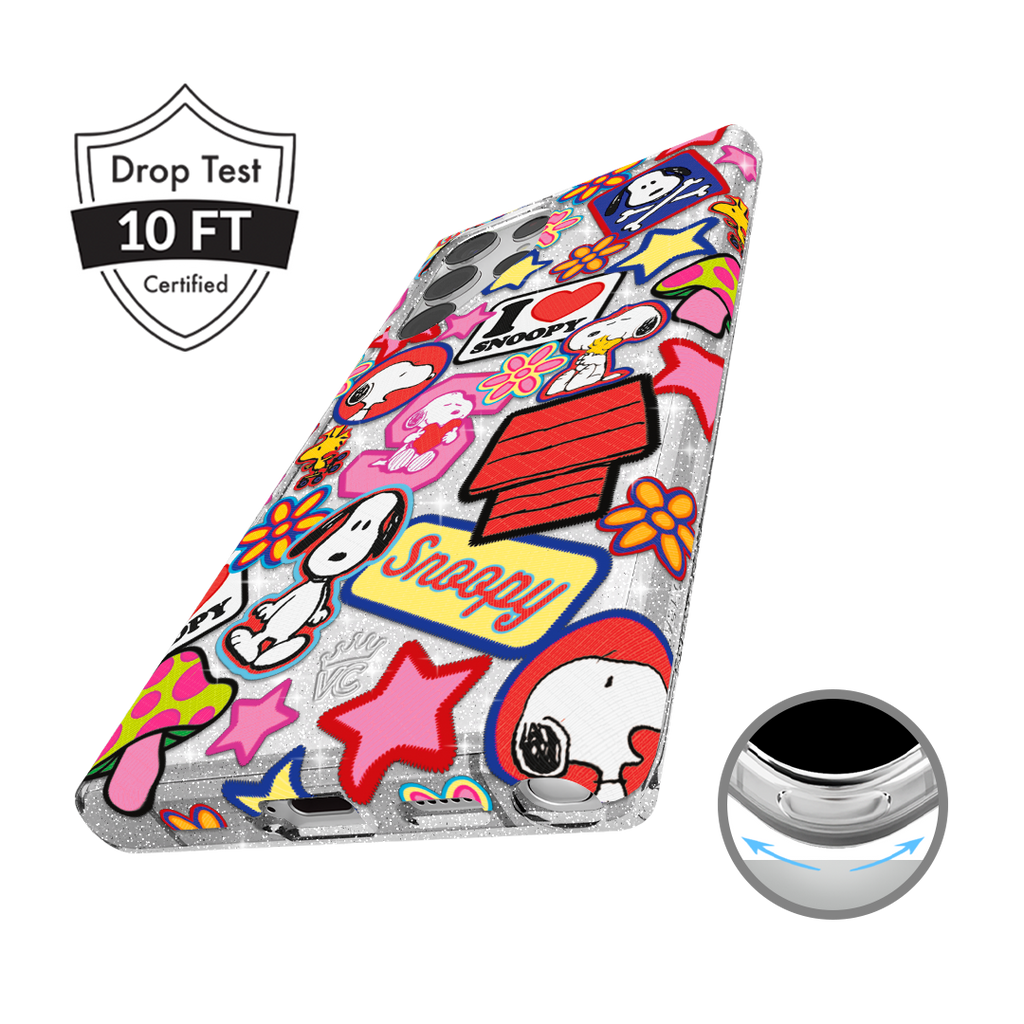 Snoopy Patchwork Glitter Samsung Case