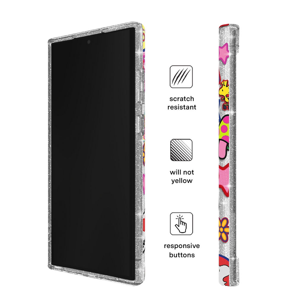 Snoopy Patchwork Glitter Samsung Case