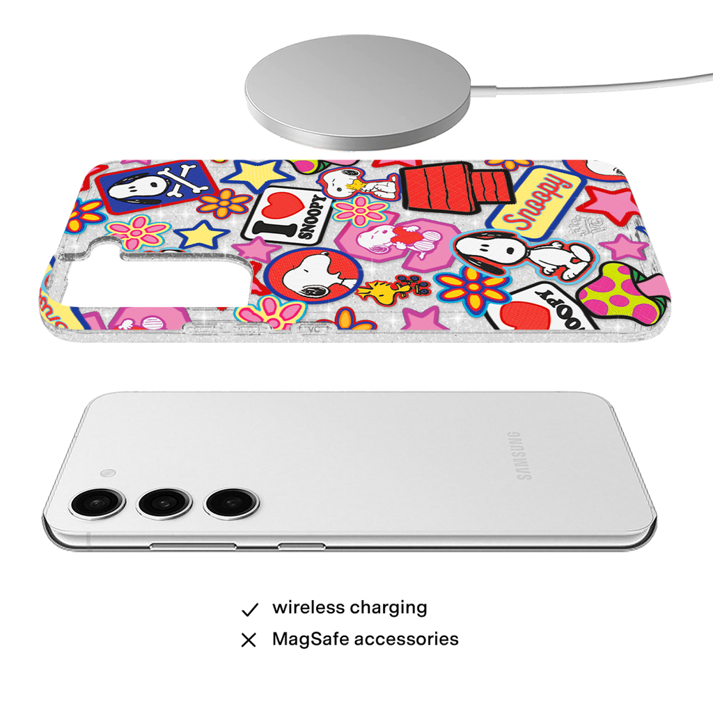 Snoopy Patchwork Glitter Samsung Case