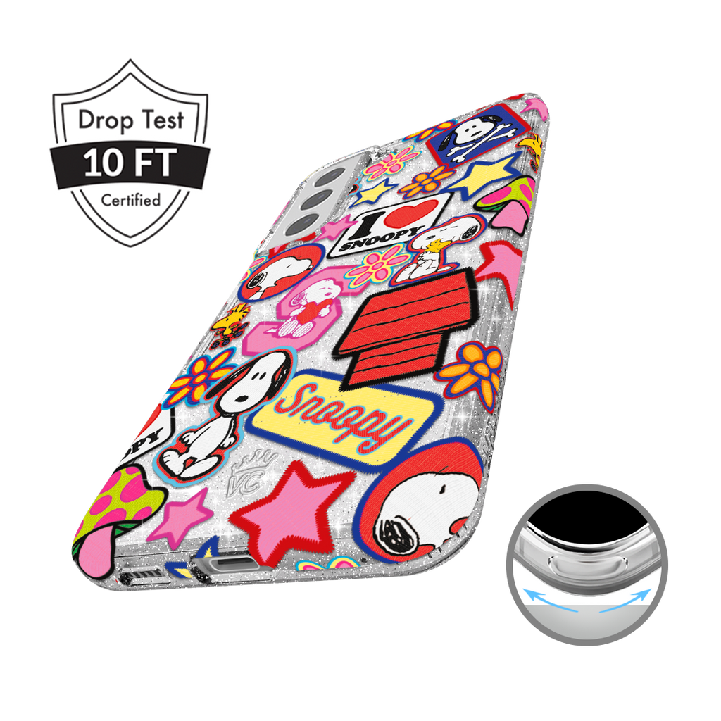 Snoopy Patchwork Glitter Samsung Case