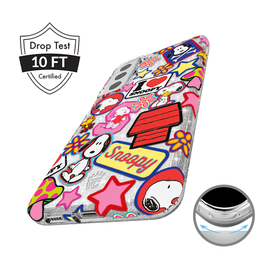 Snoopy Patchwork Glitter Samsung Case