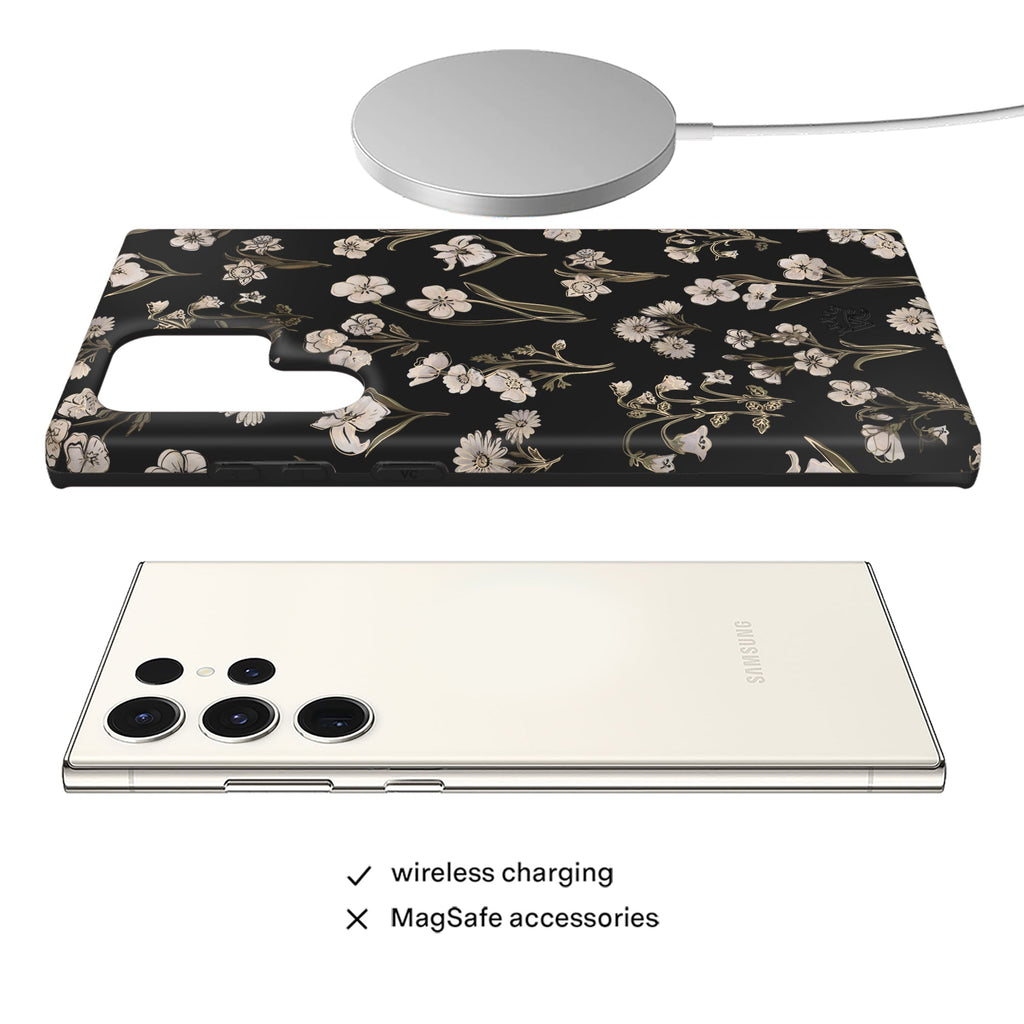 Nightbloom Gold Chrome Floral Samsung Case