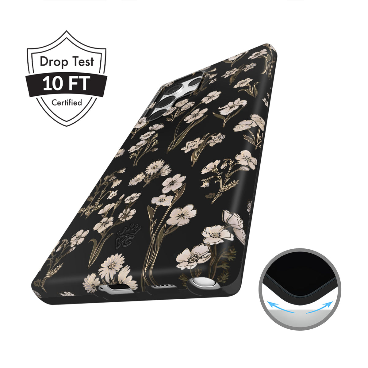 Nightbloom Gold Chrome Floral Samsung Case