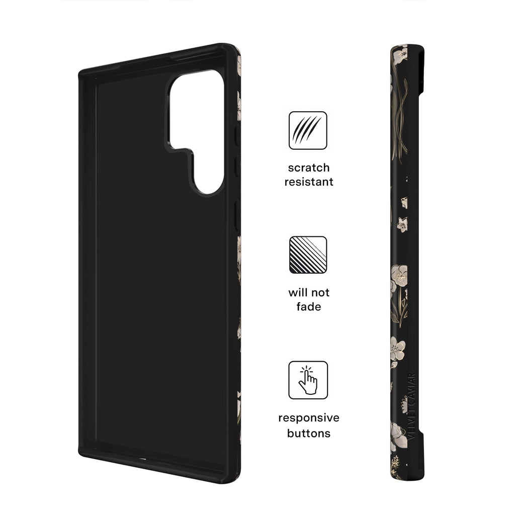Nightbloom Gold Chrome Floral Samsung Case