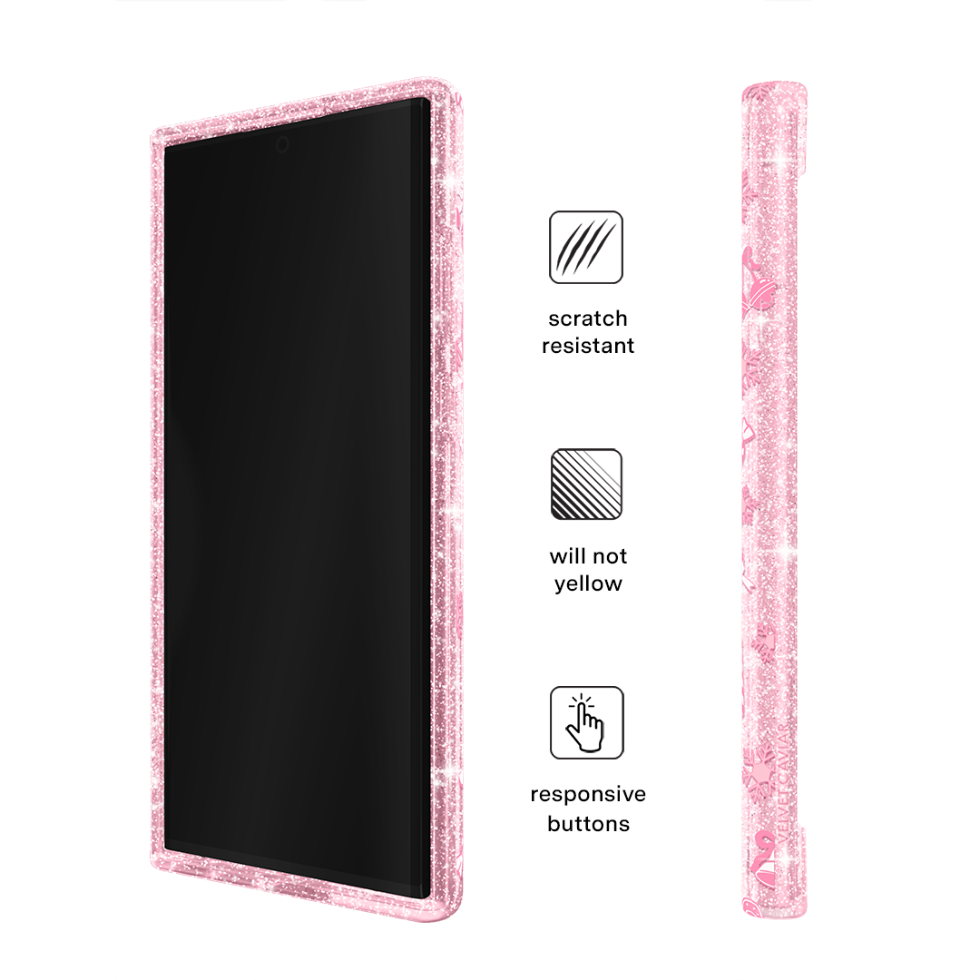 Pink Christmas Glitter Samsung Case