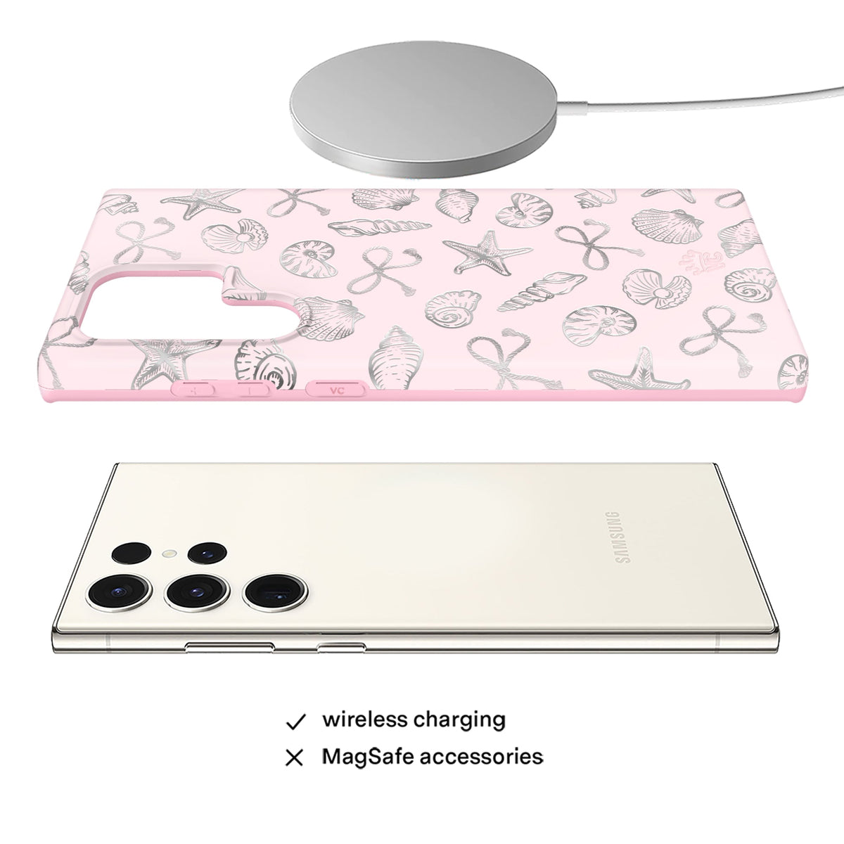 Pink Coastal Seashells Samsung Case