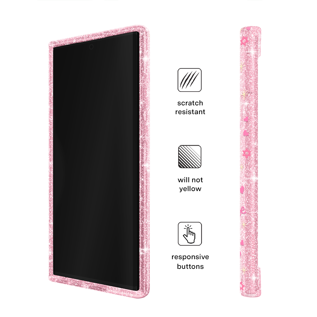 Pink Hanukkah Glitter Samsung Case